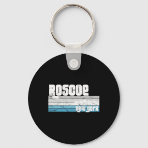 Roscoe New York Ny Retro Vacation Skiing Hiking Sn Keychain