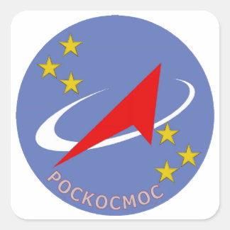 Roscosmos Flight Logo Round Square Sticker