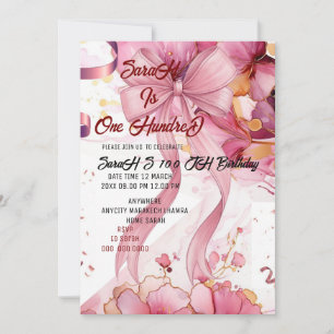 Rose 100th Birthday Gift Invitation
