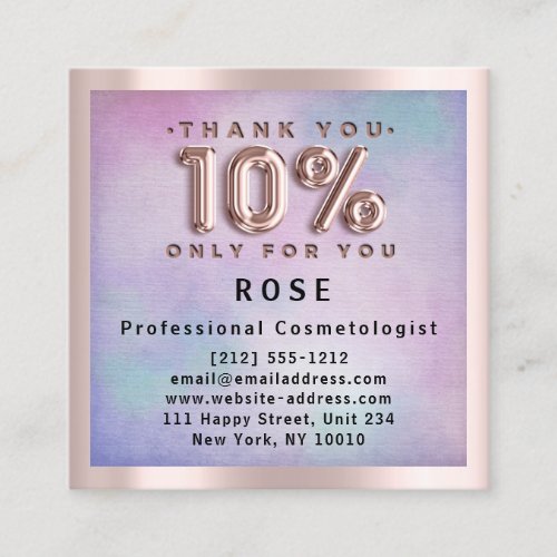 Rose 10 Off Discount Logo Hair Pink Ombre Appointment Card