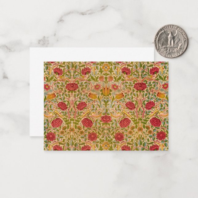 Rose, 1883 by William Morris Note Card (Front/Back In Situ)