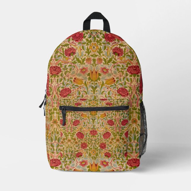Rose, 1883 by William Morris Printed Backpack (Front)