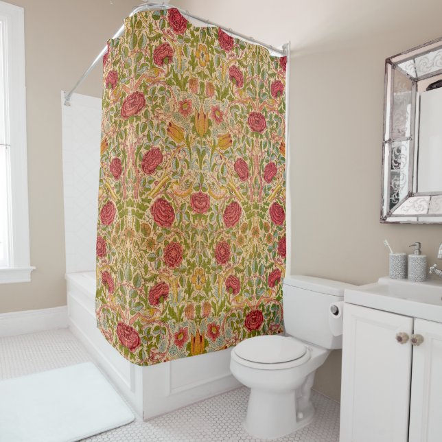 Rose, 1883 by William Morris Shower Curtain (In Situ)