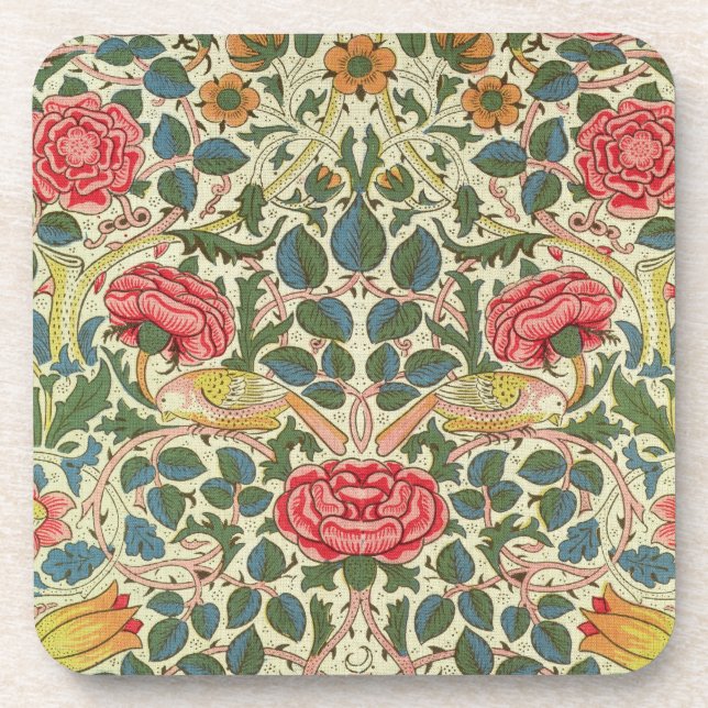 'Rose', 1883 (printed cotton) Beverage Coaster (Front)