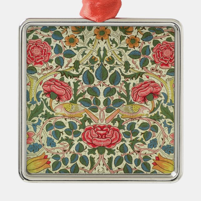 'Rose', 1883 (printed cotton) Metal Ornament (Front)