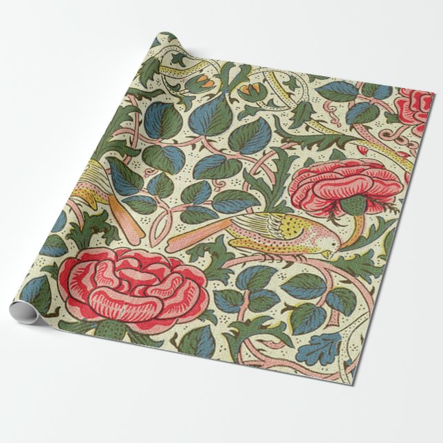 Rose 1883 William Morris Wrapping Paper (Unrolled)
