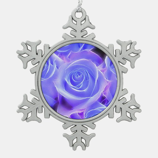 Rose 2014-0927 snowflake pewter christmas ornament (Front)