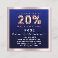 Rose 20% Off Discount Logo Hair Navy Blue Balloon