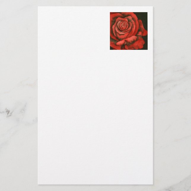 "Rose #3" Floral Stationery (Front)