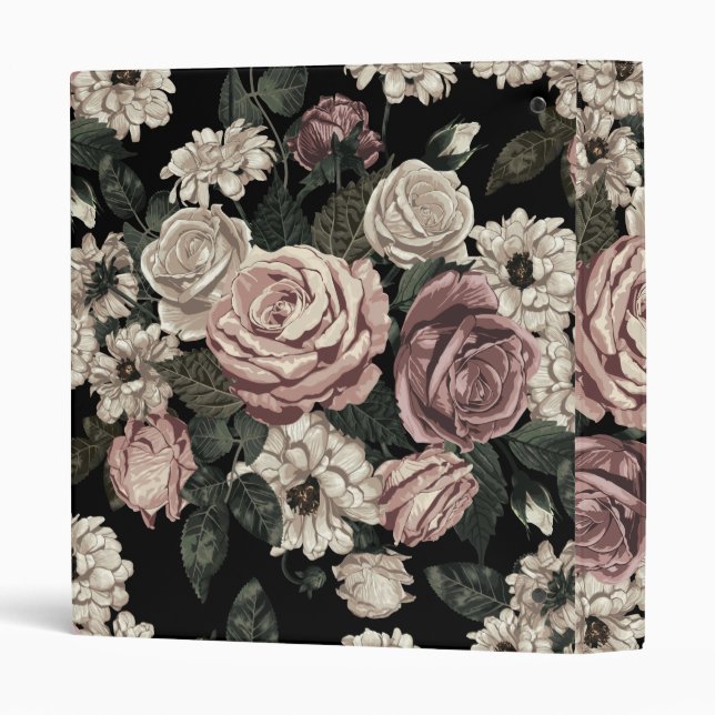 rose 3 ring binder (Back/Spine)