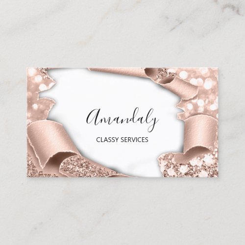 Rose 3D Effect  Framed Elegant Makeup Copper Business Card