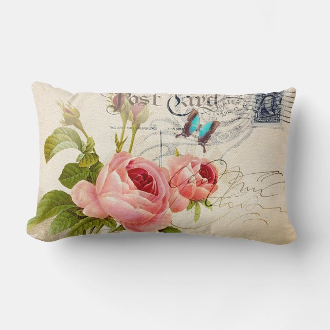 Rose (4) Lumbar 13" x 21" Pillow (Front)