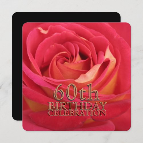 Rose 60th Birthday Celebration Custom Invitation