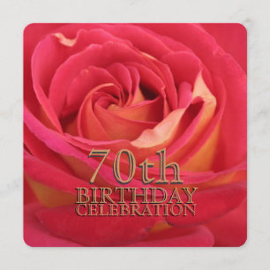 Rose 70th Birthday Celebration Custom Invitation