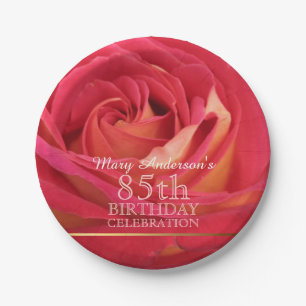 Rose 85th Birthday Celebration Paper plates -2-