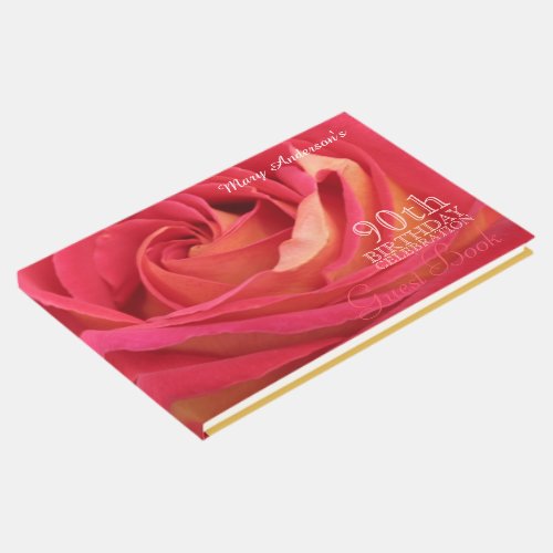 Rose 90th Birthday Celebration Custom Guest Book