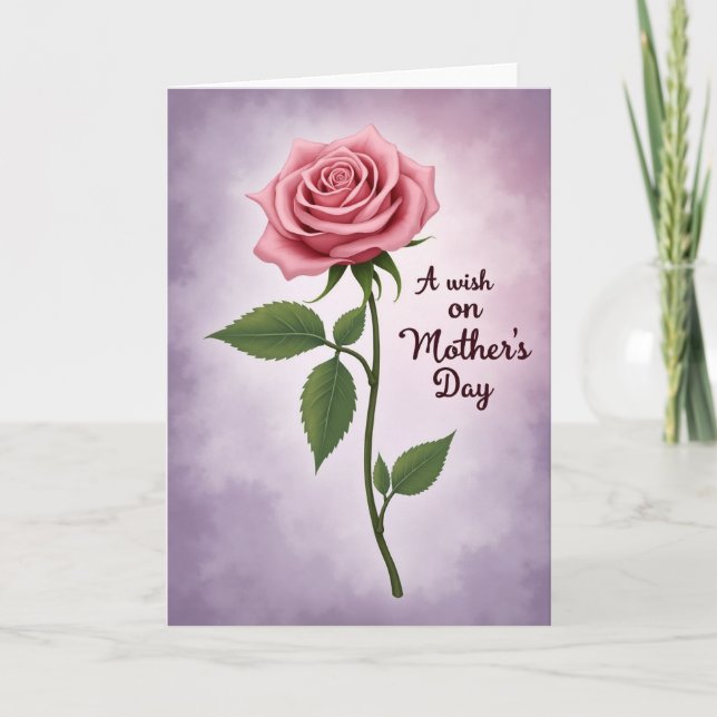 Rose A Mothers Day Wish Card (Front)