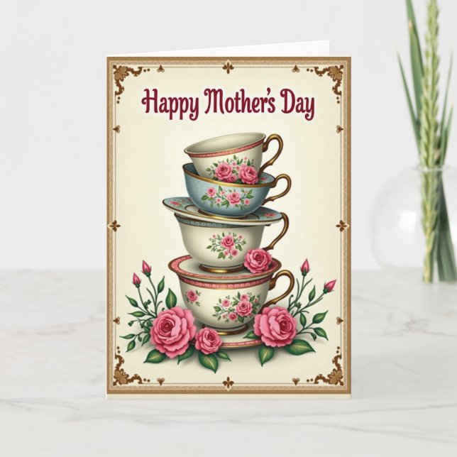 Rose Adorned Mothers Day Card (Front)