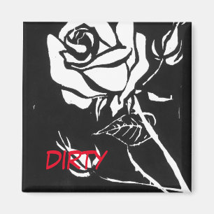 "Rose Alba" Dirty Dishwasher Status Magnet