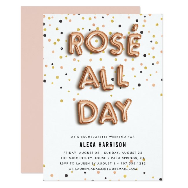 Rosé All Day Bachelorette Weekend Invitation
