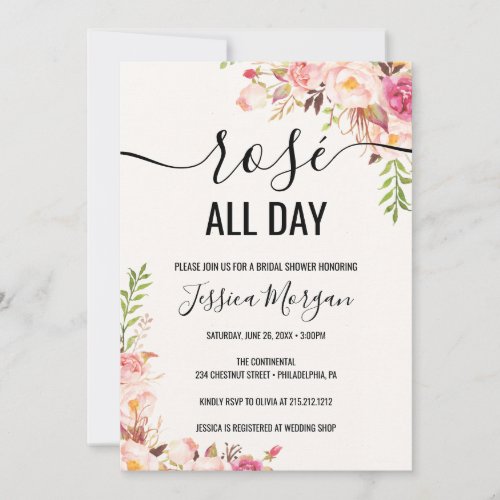 Ros All Day Bridal Shower Invitation