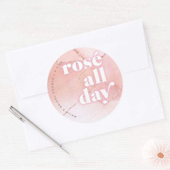 Rosé All Day Favor Stickers (Envelope)