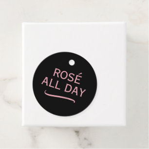 Rosé All Day favor tags for wine bottle gifts