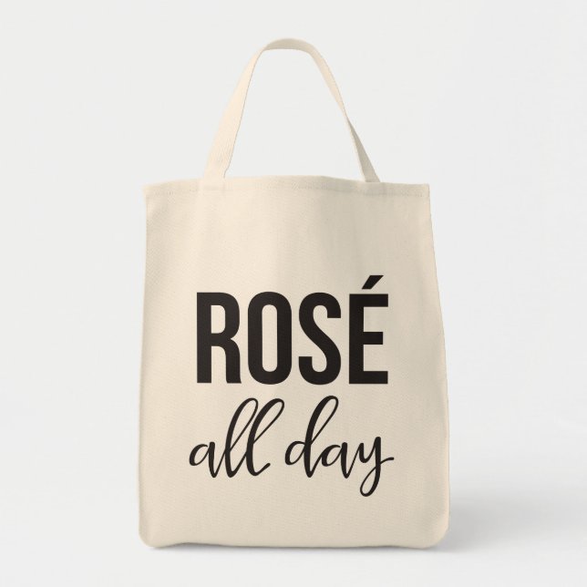 Rose all Day Grocery Tote Bag (Front)
