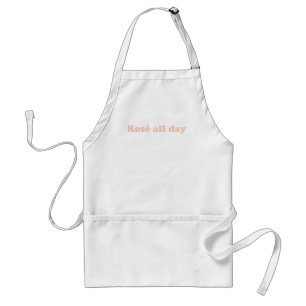 "Rose all day" light pink white Adult Apron