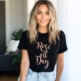 Rosé All Day Rose Gold Modern Script Womens Tri-Blend Shirt