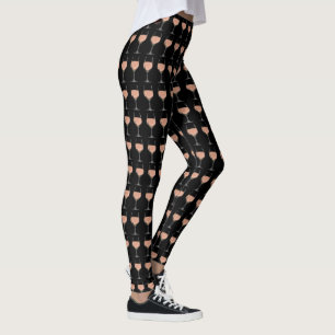 Rose All Day Rosé Wine Glass Patterned Leggings