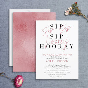 Rose All Day Typography Virtual Bridal Shower Invitation