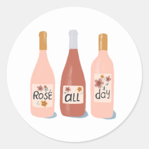 Rose All Day wine lovers Classic Round Sticker