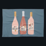 Rose ALL day wine lovers Kitchen Towel<br><div class="desc">Check out this awesome towel with a fun illustration about wine. Customize with your text. Check out my shop for more designs and colors too!</div>