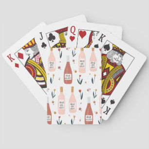 Rose All Day Wine Lovers on white Poker Cards