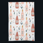Rose ALL day wine lovers pattern Kitchen Towel<br><div class="desc">Check out this awesome towel with a fun illustration about wine. Customize with your text. Makes a great housewarming gift!  Check out my shop for more designs and colors too!</div>