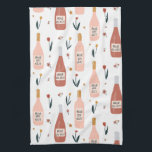 Rose ALL day wine lovers pattern Kitchen Towel<br><div class="desc">Check out this awesome towel with a fun illustration about wine. Customize with your text. Makes a great housewarming gift!  Check out my shop for more designs and colors too!</div>