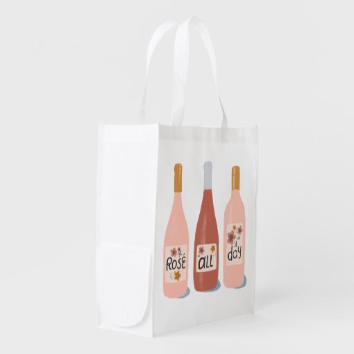 Rose all Day wine lovers wine tote bag Zazzle