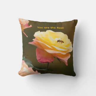 Rose and Bee Tote Throw Pillow