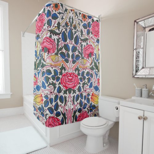 Rose and Bird William Morris Shower Curtain