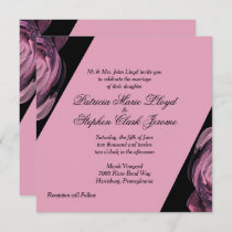 Rose and Black Unique Wedding Invitations