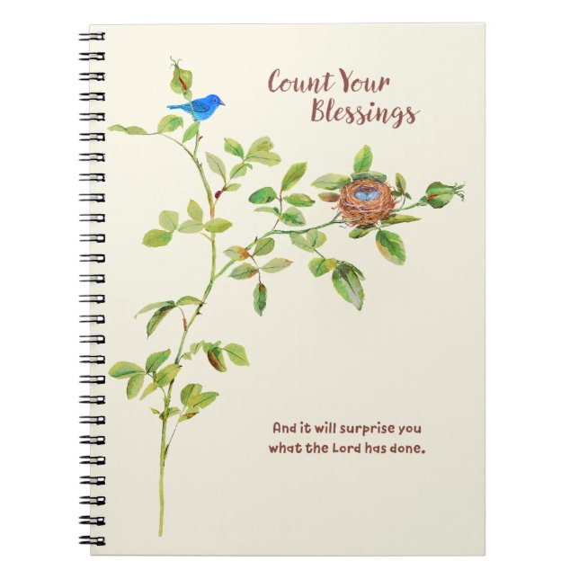 Rose and Bunting Gratitude Notebook (Front)