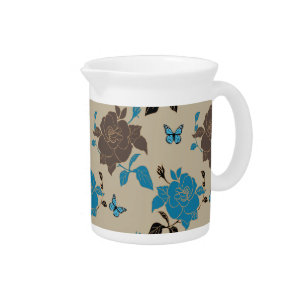 Rose and butterfly patterns pitcher