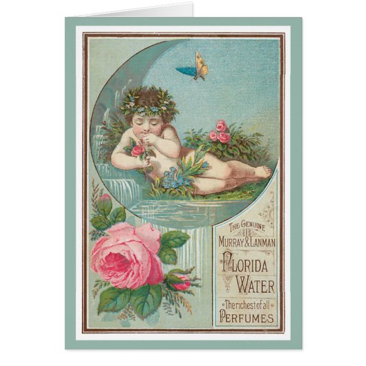 Rose and Cherub Florida Waters Cards (Front)