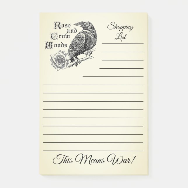 Rose and Crow Woods Notes (Front)