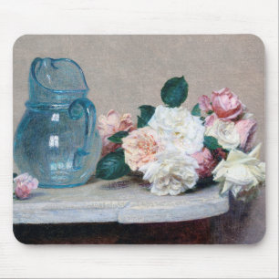 Rose and Glass Jug, Henri Fantin-Latour Mouse Pad