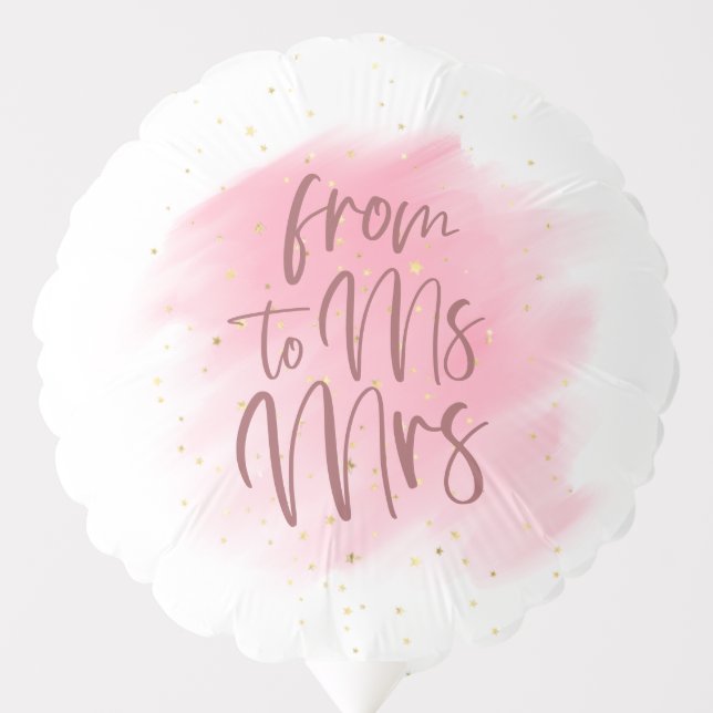 Rose and Gold Ms to Mrs Bridal Shower Balloon (Front)