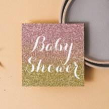  Rose and Gold Ombre Glitter Baby Shower