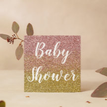  Rose and Gold Ombre Glitter Baby Shower