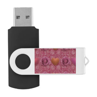Rose and heart design flash drive
